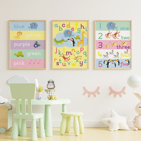 Nursery Wall Art Prints- set of 3; 2 lefts