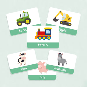 Farm Animal Flashcards | Transport Flashcards For Baby & Toddler - My Little Learner