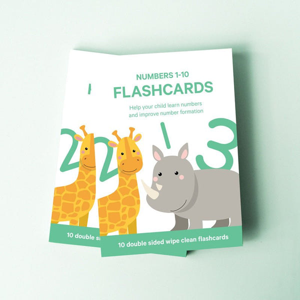 Number Toddler Flashcards - "Count + Write" 1-10