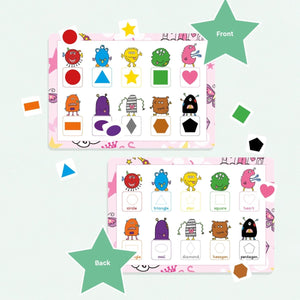 learning shapes, preschool, toddler, colours, matching mats, shape matching