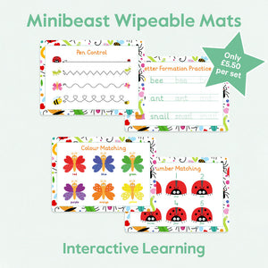 Minibeast Themed Wipeable Activity Mats - 0 left