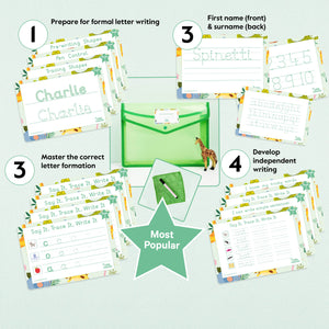 Complete Learn to Write Bundle | Stage 1–3 Wipeable Writing Mats + Accessories | Ages 2–5