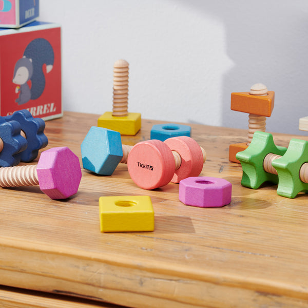 Rainbow Wooden Nuts & Bolts - 7PK