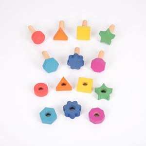 Rainbow Wooden Nuts & Bolts |  Develop Fine Motor Skills