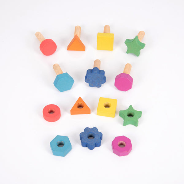 Rainbow Wooden Nuts & Bolts - 7PK