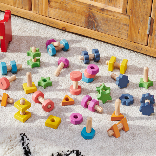 Rainbow Wooden Nuts & Bolts - 7PK