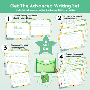 Complete Learn to Write Bundle | Stage 1–3 Wipeable Writing Mats + Accessories | Ages 2–5