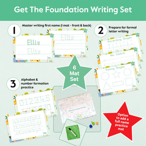 Complete Learn to Write Bundle | Stage 1–3 Wipeable Writing Mats + Accessories | Ages 2–5