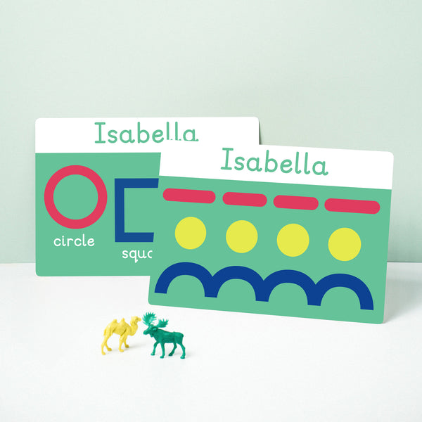 Personalised Toddler Learning Mats; 4 mat pack