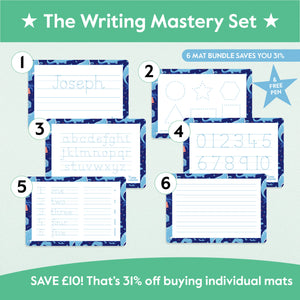 Learn to Write: Full Name, Alphabet & Numbers Mats for Ages 3–5