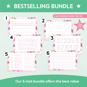 Learn to Write: Full Name, Alphabet & Numbers Mats for Ages 3–5