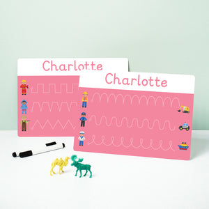 Personalised Toddler Learning Mats – 4 Mats Wipe‑Clean ABC, Numbers & Pre‑Writing