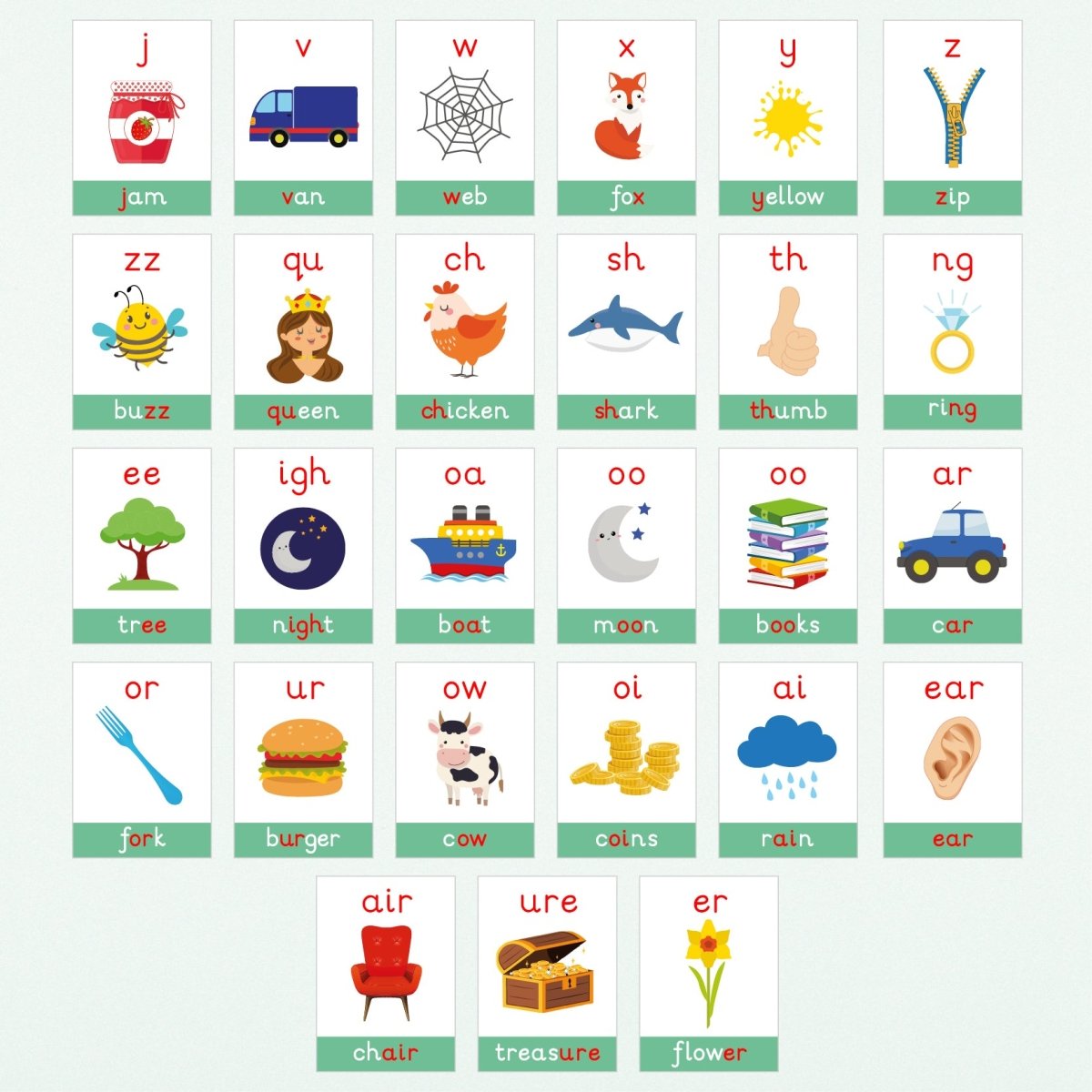 Printable Phonic Cards For 3 Year Olds Over 100 FREE Printable Flash