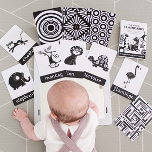 baby sensory flashcards newborn gift black and white high contrast monochrome baby stimulation development