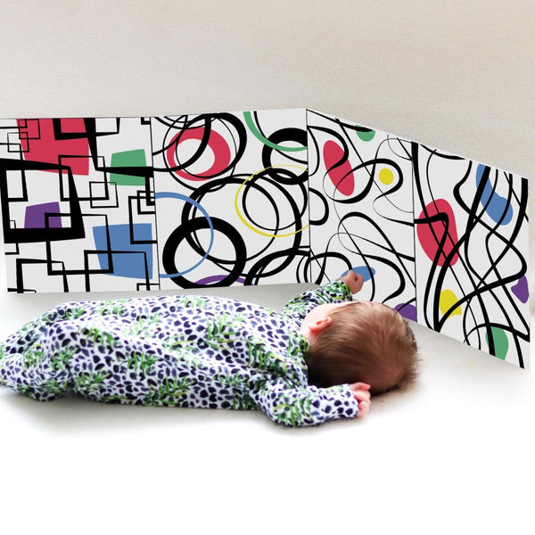 Baby Sensory Tummy Time Board | 3 month+ Colour Fold Out Board - My Little Learner