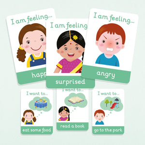 Emotions Flashcards + Daily Activities Flashcards - My Little Learner
