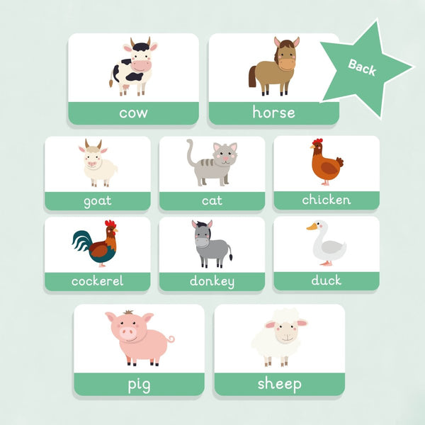 Farm Animal Flashcards | Transport Flashcards For Baby & Toddler - My Little Learner