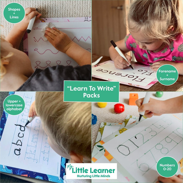 learn how to write your name letter tracing formation tracing sheets my little learner wipeable resuable starting school preschool activities