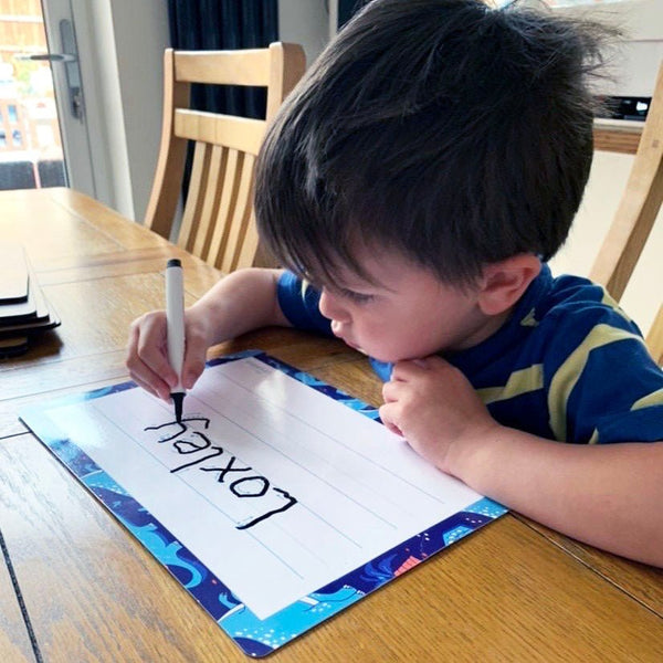 learn to write name personalised wipeable reusable writing mats starting school preschool learning