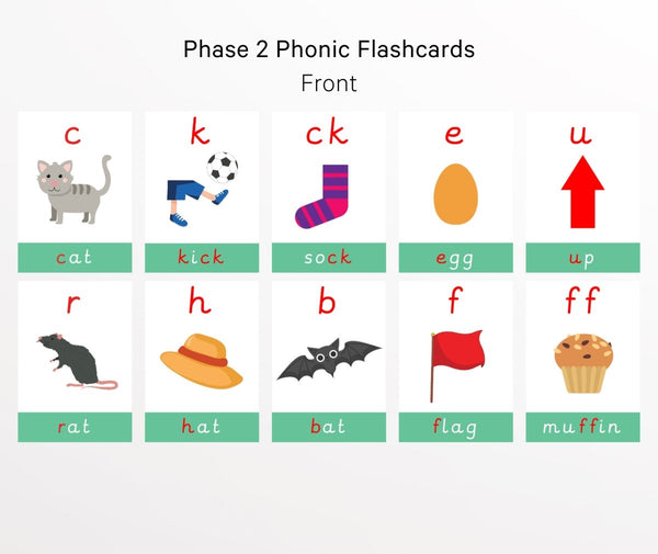 Phase 2 Phonics Flashcards - My Little Learner