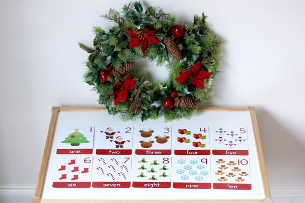 Christmas First Words + Number Flashcards - My Little Learner