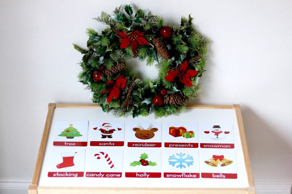 Christmas First Words Flashcards (+ Matching Game) - My Little Learner