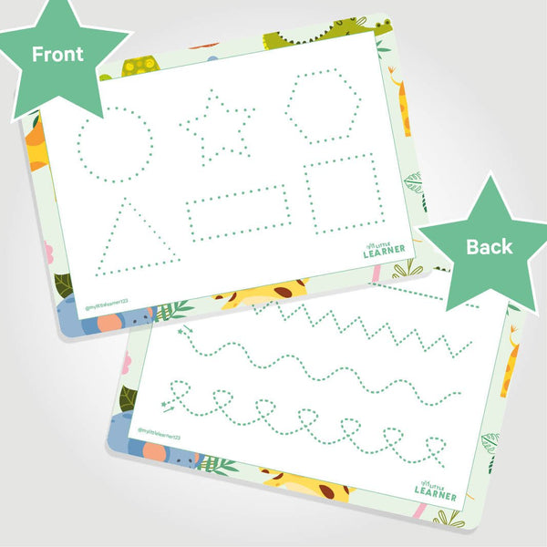 Starter Learning Mat: Tracing Lines + Tracing Shapes - My Little Learner